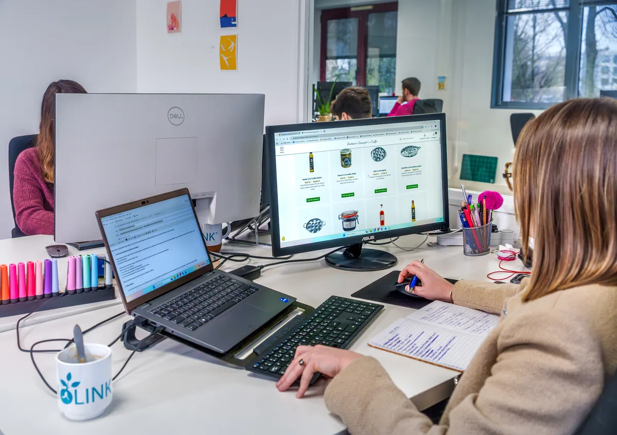 Chef de projet EcloLINK gérant un site e-commerce alimentaire client avec suivi des produits et des commandes